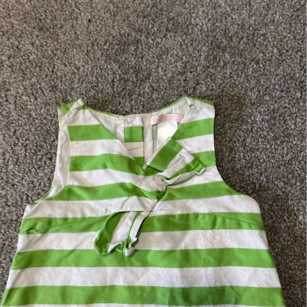 Janie and Jack dress girls 2T green white stripes sleeveless classic summer - Picture 2 of 13